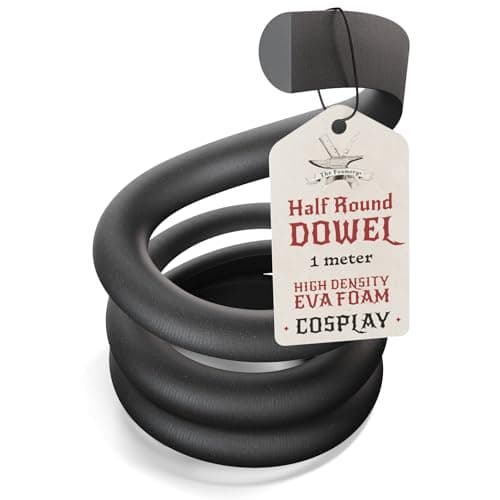 The Foamorys No Waste Half Round EVA Foam Dowel 525mm x 1M HighDensity Black Craft Foam Stick PreCut for Quick Cosplay Armor Trim Weapon Enhancement and Costumes Time Saving PaintReady Bevel