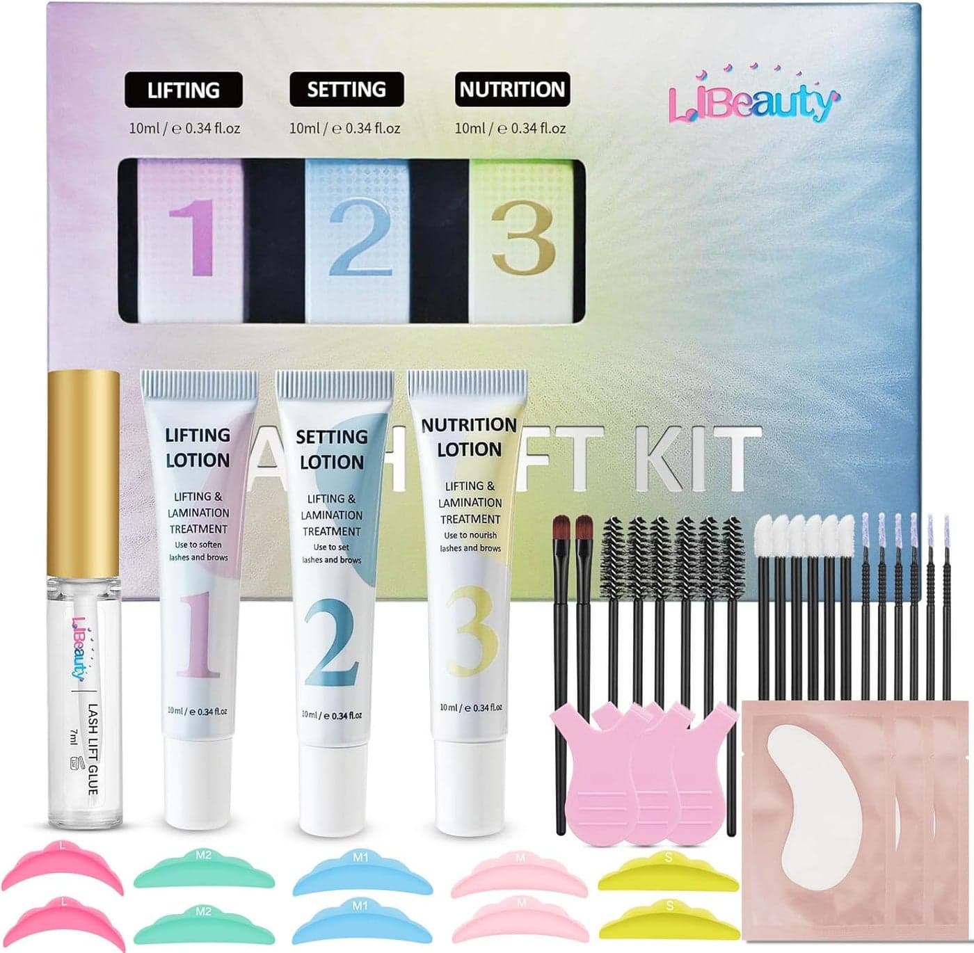 Libeauty Lash Lift Kit Eyelash Lift Kit Eyelash Perming Kit with Tube Design for Precise Application All Tools for DIY Lash Curling