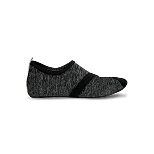 FITKICKS Original Womens Foldable Active Lifestyle Minimalist Footwear Barefoot Yoga Sporty Water Shoes Heathered BlackBlack Large