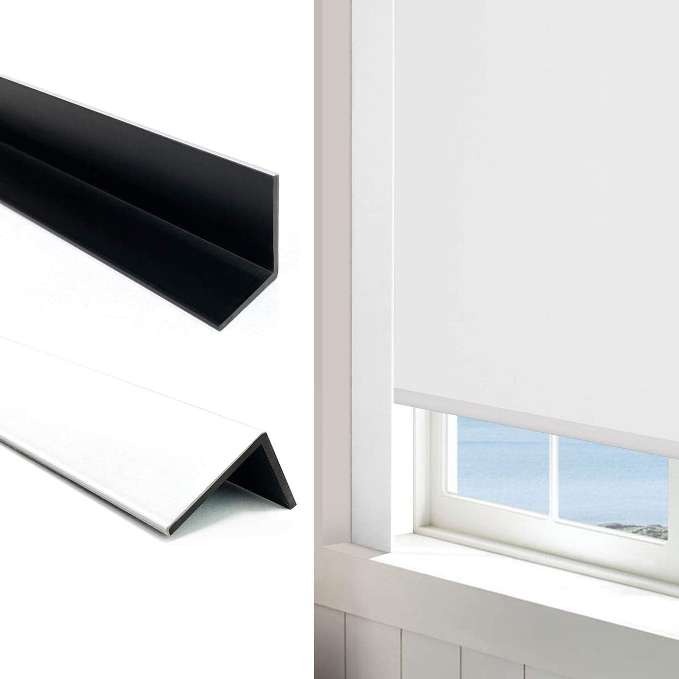 Keego 100 Blackout PVC Light Blocking Strips for Window Shades Block Light Along The Sides of Blackout Blinds Great for Bedroom Nursery White 585 2pcs