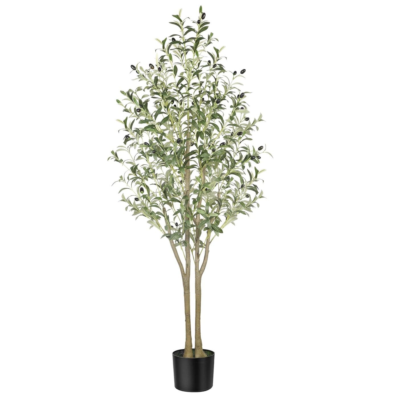 Alupssuc 5FT Artificial Olive Tree Fake Olive Tree with Lifelike Leaves Faux Tall Plant Indoor Outdoor for Home Living Room Bedroom Balcony Corner Office Garden Decor 150cm