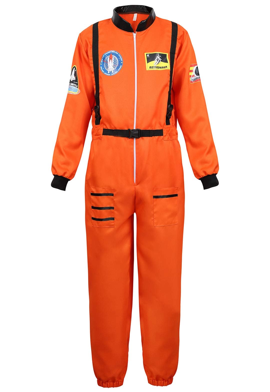 Parlsdy Adult Astronaut Spaceman for Men Costume Coverall Air Force Flight Jumpsuit Halloween Dress Up Party Orange-M