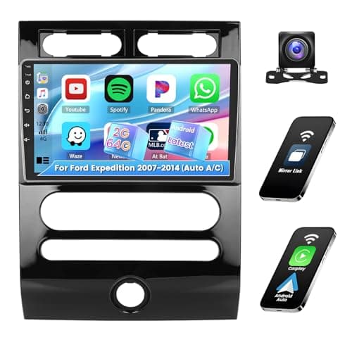 Roinvou 2+64G Radio for Ford Expedition 2007-2014 (Auto A/C) Android 15 Car Stereo Wireless Carplay, 9 inch Touch Screen for Expedition Android Auto Bluetooth GPS EQ