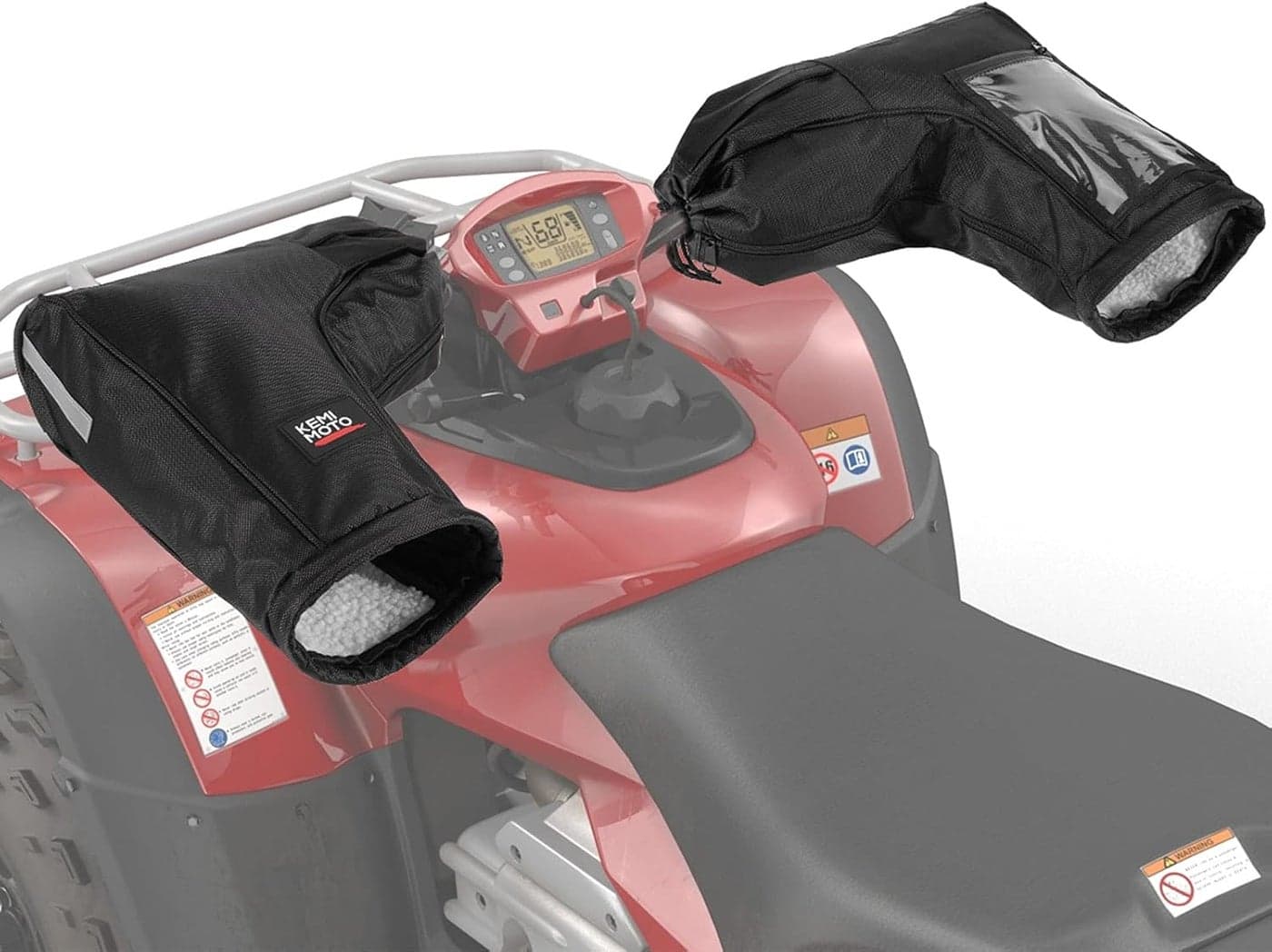 KEMIMOTO ATV Gloves - Touch-Friendly Wind-Breaking Guard Handlebar Mittens for Snowmobiles and Motorcycles