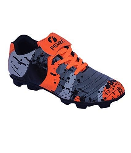 FEROC Men's Orange Multicolor Football Shoe (3, Orange)