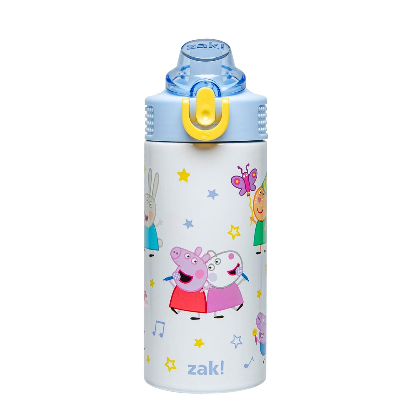 Zak Designs Peppa Pig Sage Kids Water Bottle For School or Travel 14oz Stainless Steel Water Bottle With Straw Handle and LeakProof PopUp Spout Cover Peppa Friends