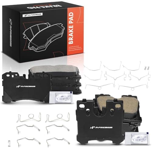 A-Premium Front and Rear Ceramic Brake Pads Set Compatible with Lexus Models - LS460 2007-2013/2016-2017, LS500 2018-2020, LS500h 2018-2020, LS600h 2008-2016, 8-Pack