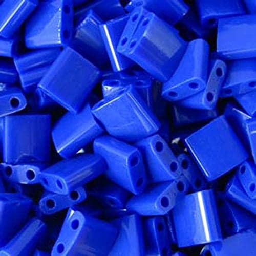Cobalt Blue Opaque Tila Beads 72 Gram Tube By Miyuki Are a 2 Hole Flat Square Seed Bead 5x5mm 19mm Thick with 8mm Holes