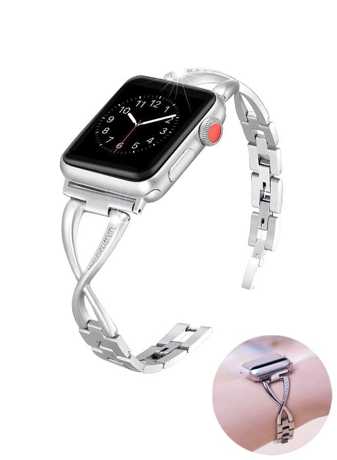 Apple Watch 38mm 40mm 41mm Women Series Bands Apple Watch Band Series 9 SE 8 7 6 5 4 3 2 1 Band Bling Metal Bracelet Fancy Cute Dressy Strap