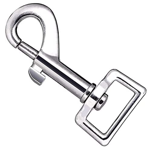 DIY Crafts Swivel Snap Hooks, Metal Heavy Duty Square Eye Clasp Buckle Trigger Clip Multi Best Spring Pet Buckle Key Chain for Linking Dog Leash Collar, Handmade (2, Silver)