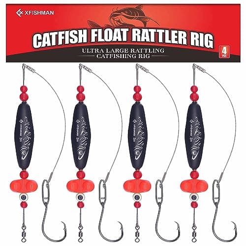 Catfish-Rig-for-Bank-Fishing-Catfishing-Tackle-Floats-with-Rattler-Santee Cooper Rig Equipment(Black-3 inch)