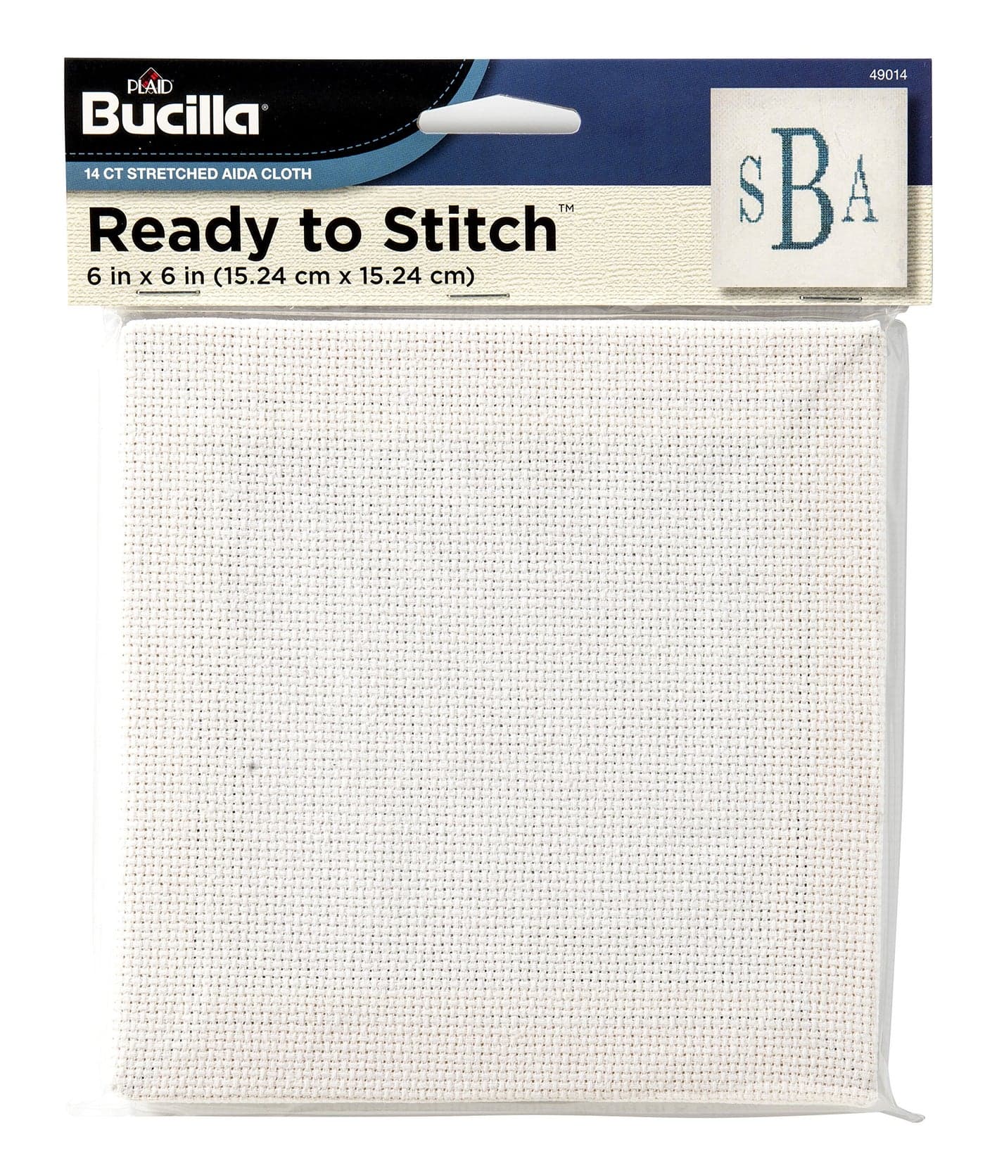 Bucilla 49014 Ready to Stitch Blank Aida Cloth 6 x 6White