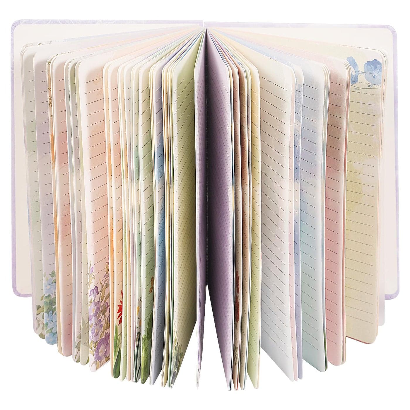 SIIXU Artistic Flower Dream Journal Thick Hardcover Spiral Notebook with 160 Unique Pages A5 Lined Notebooks for Poetry Drafting Memo Keeping Creative Junk Journaling Pink