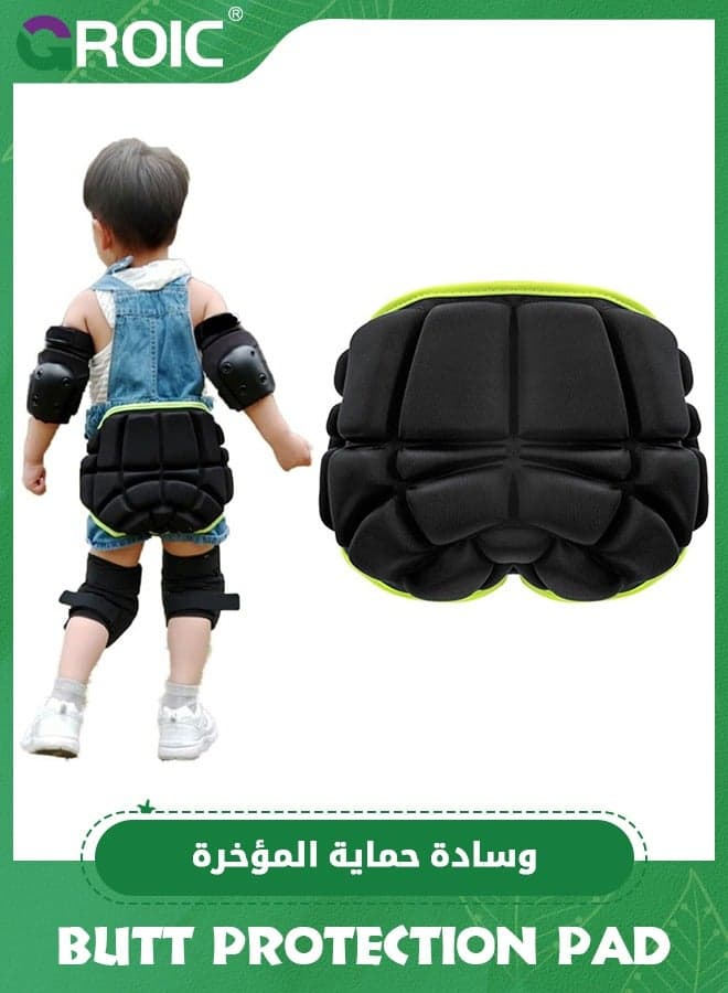 Sports Protection Pad for Kids, Protective Pad Sports Hip Pad Sports Pads for Skating Roller Hockey Pants Kids Skate Pads Impact Shorts for 4-10 Years Old - Black