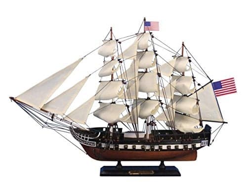 Hampton Nautical Wooden USS Constitution Tall Model Ship 24 Brown
