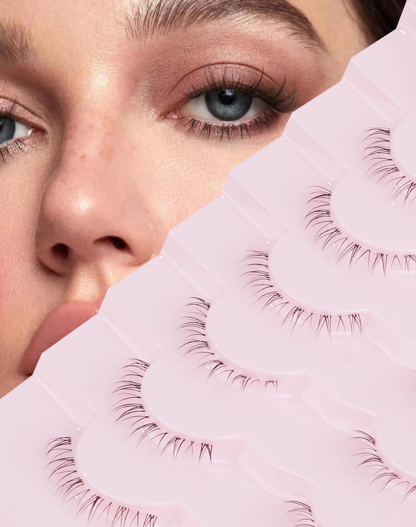 Jiocolor Lashes Bottom Lashes Strip Natural Bottom Eyelashes Wispy Under False Lashes Lower Lashes Extension Clear Band Mink Lashes 7 Pairs R1