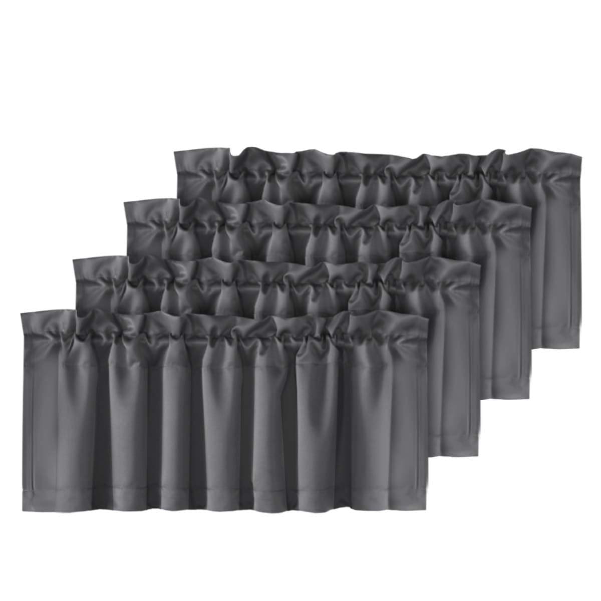 HVERSAILTEX Blackout Valances for WindowsKitchen Valance Curtains for Living RoomBedroomBathroom Short Window Privacy Rod Pocket 4 Panels 52 W x 18Charcoal Gray