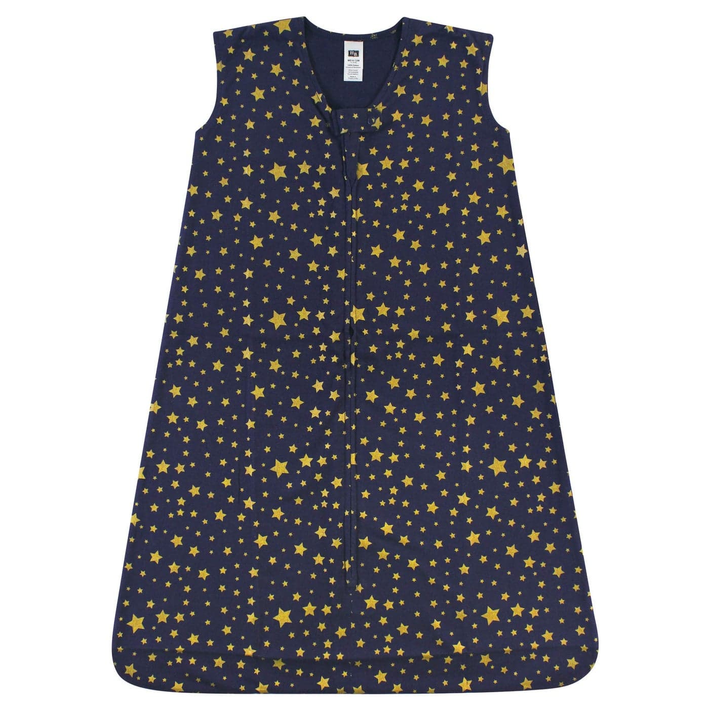 Hudson Baby Unisex Baby Cotton Sleeveless Wearable Sleeping Bag Sack Blanket Gold Navy Star 1824 Months