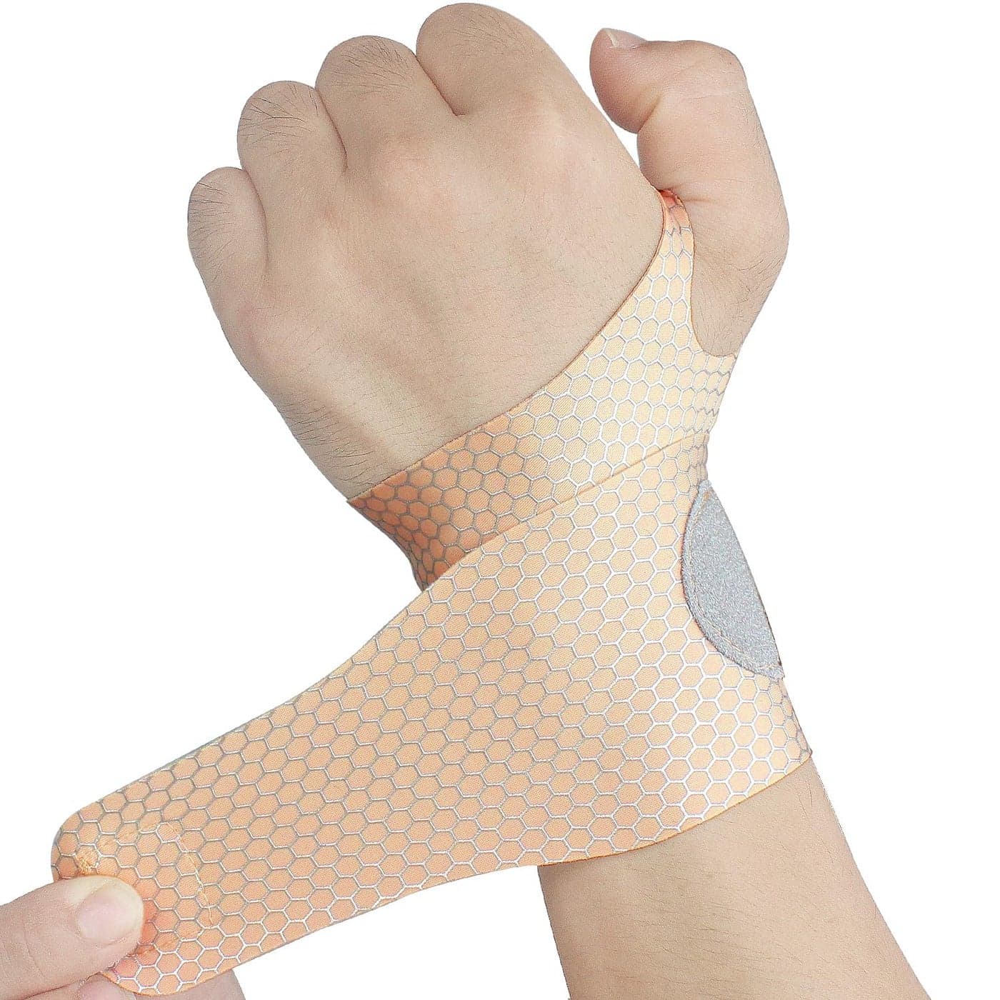 2 Pcs UltraThin Wrist Brace Support for Carpal Tunnel Pain Relief Arthritis Tendonitis Elastic Wrist Wraps Right and Left Hands Compression and Support for Fitness Enthusiasts Skin Tone