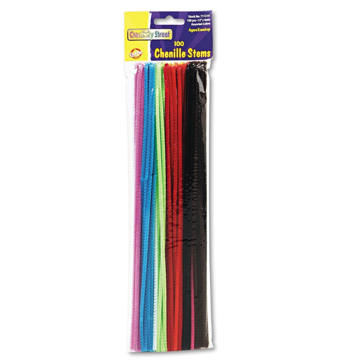 Creativity Street Standard Chenille Stems 18 x 12 Inches Various Colors Pack of 100