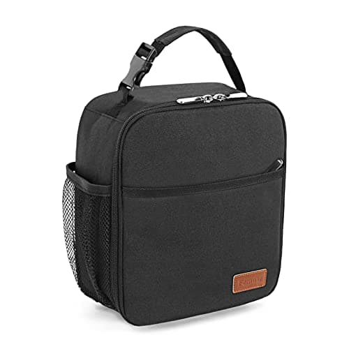 Femuar Lunch Box for Men Women Adults Small Lunchbox for Work Picnic Reusable Lunch bag Portable Lunch tote Black