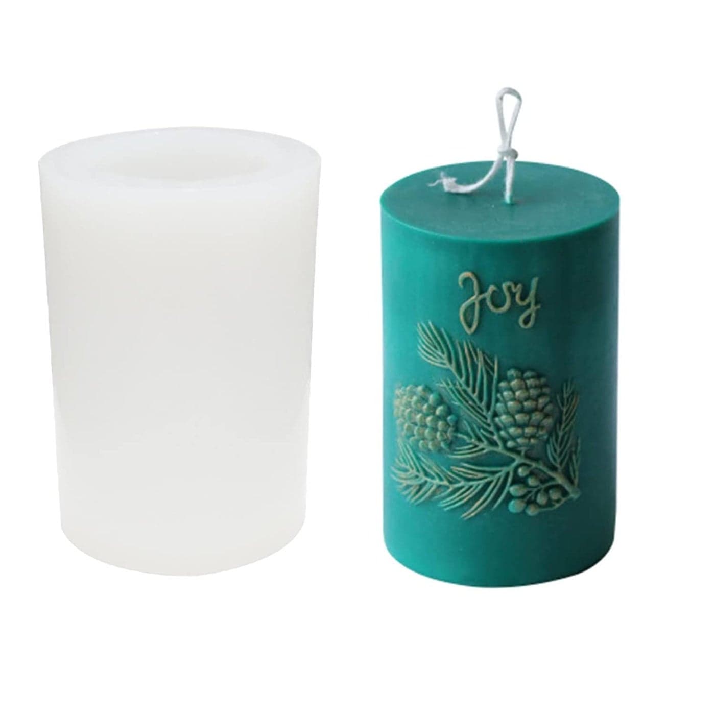 3D Cylinder Pine Cone Candle MoldSilicone Clay Soap Mould for Making Soy Wax Beeswax Candles Handmade Art Craft