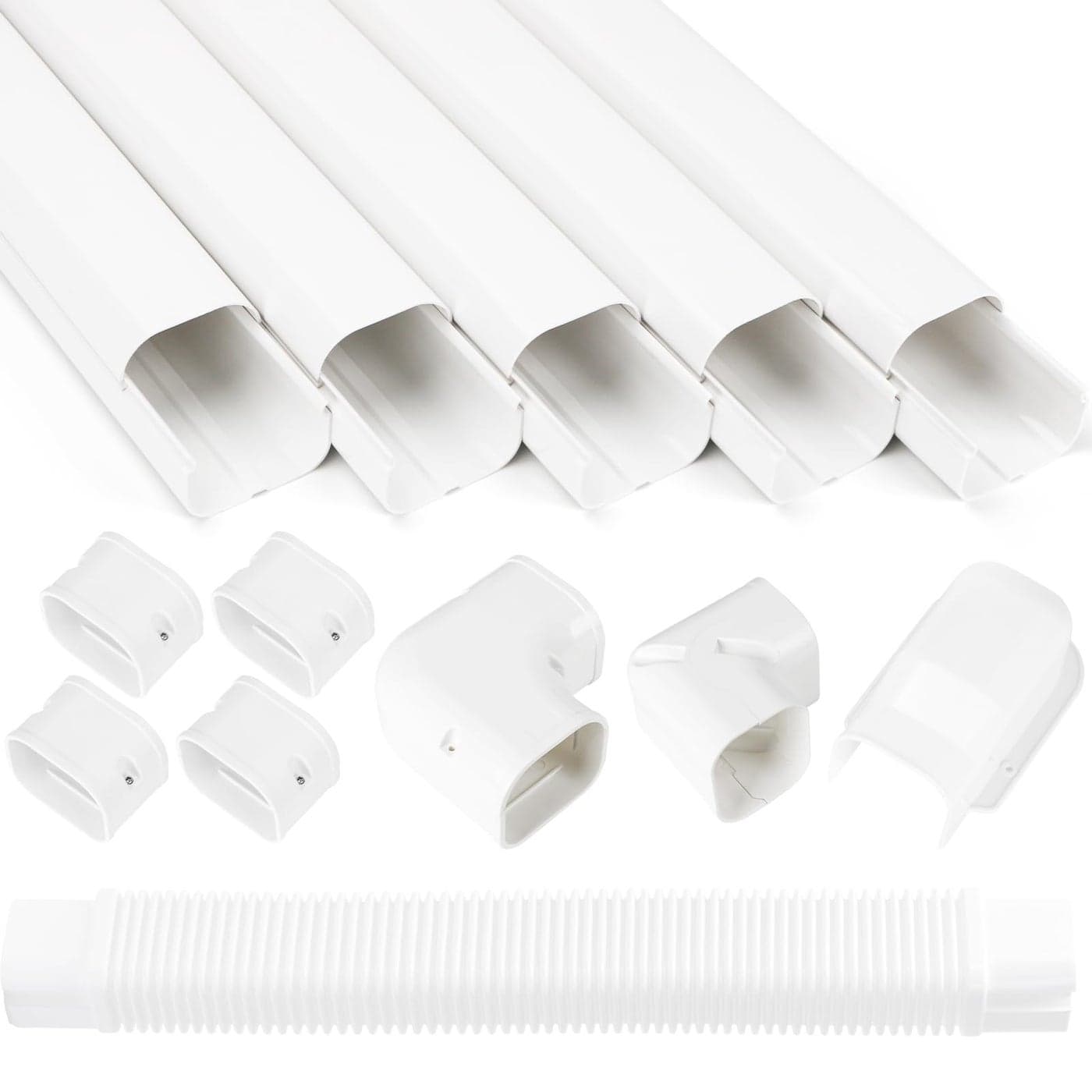 Mini Split Line Set Cover Kit 3 W 10Ft Air Conditioners Decorative PVC Slim Line Cover for Central AC Heat Pumps Systems Tubing Cover