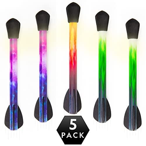 National Geographic Air Rocket Toy Refill 5 LED LightUp Air Rockets Compatible with All Jump Launch Air Powered Rocket Launchers