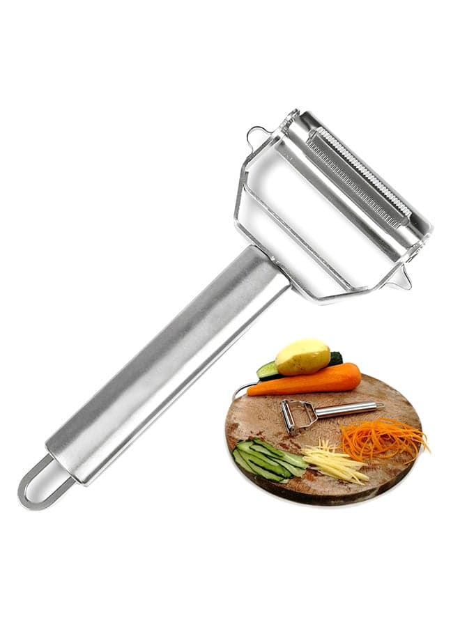 Dual Stainless Steel Vegetable Peeler Silver 18x8.2x2.4cm