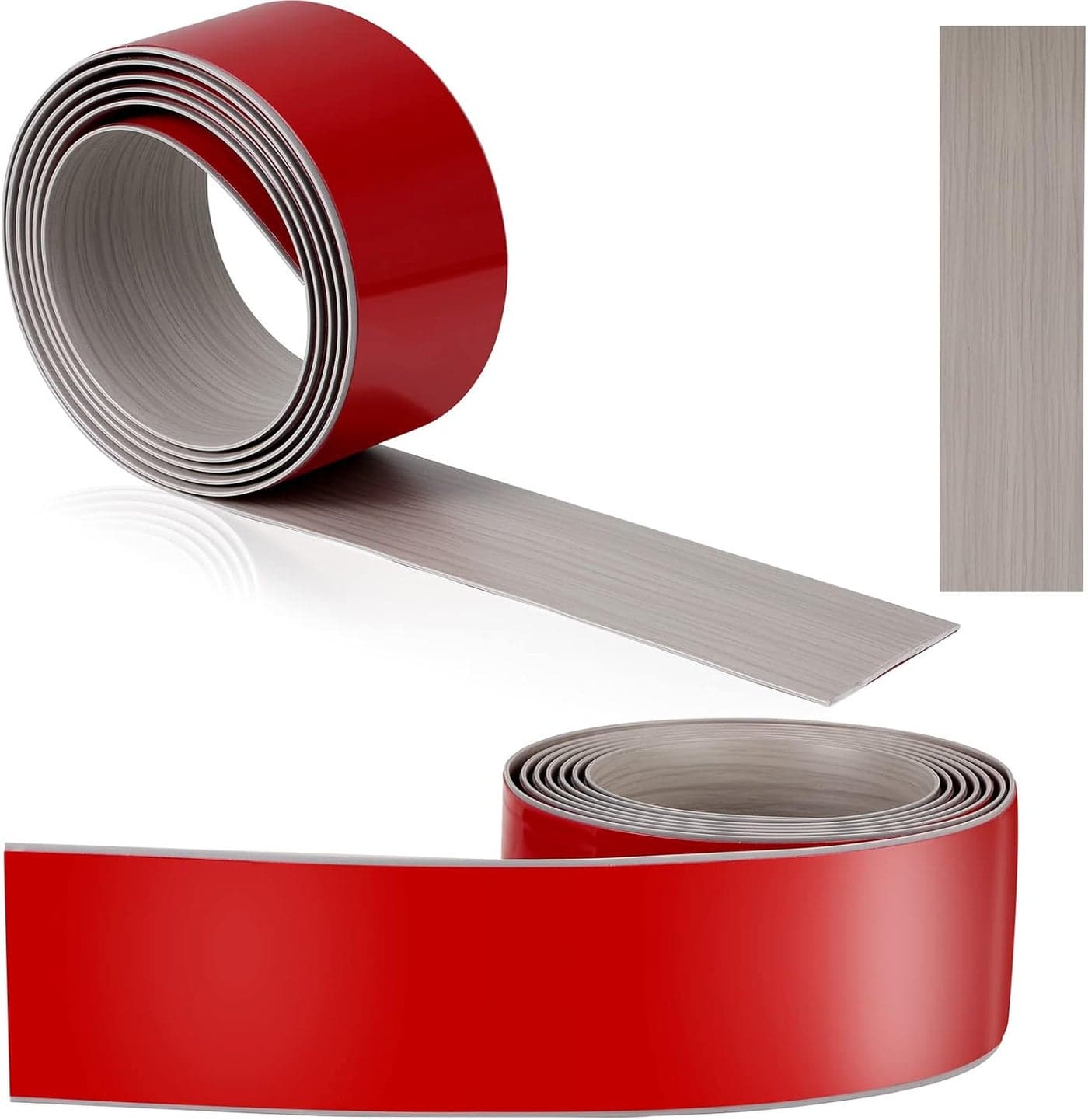 10 Ft Vinyl Floor Transition Strip 3 Wide Flat Self Adhesive Cover Strips Threshold Cover Flooring Gap Trim Laminate Floor Transition Strip for Threshold and Doorway Wood Grain Design Grey