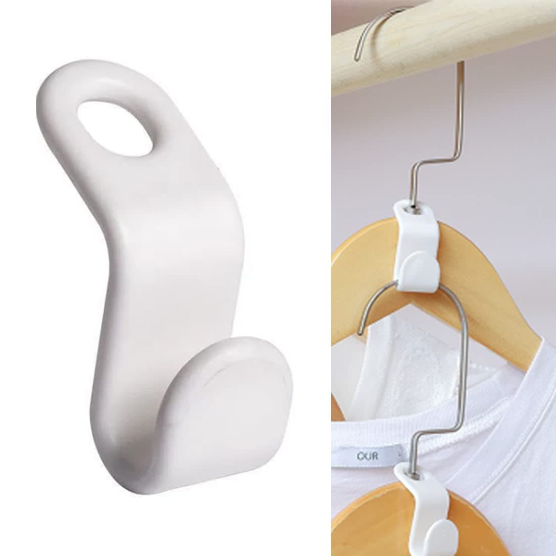otylzto 50PCSor100 Hanger Hooks for Plastic Clips Clothes Space Saving Hangers for Clothes Closet Hangers Space Saver