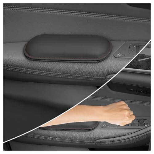 Stacool 2PCS Car Door Armrest Pads,Soft Leather+Memory Foam Car Knee Pads for Arm Support&Protect Elbow and Knee,Universal Car Elbow Pads Car Accessories Interior for Most Vehicles (Black)