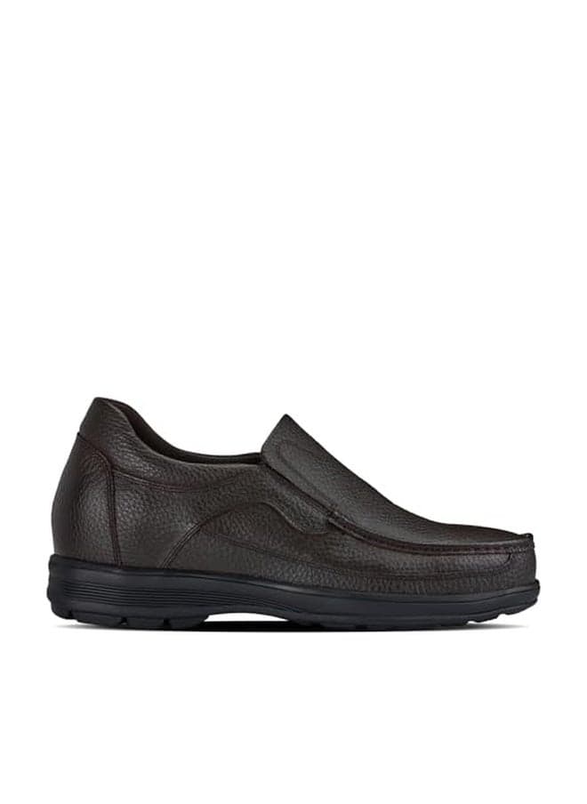 CALTO Men's Invisible Height Increasing Elevator Shoes - Dark Brown Premium Leather Slip-on Lightweight Casual Loafers - 3 Inches Taller - G1823 - Size 8 D(M) US