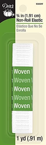 Dritz 9306W Non-Roll Woven Elastic, Whiet, 3/4-Inch by 1-Yard