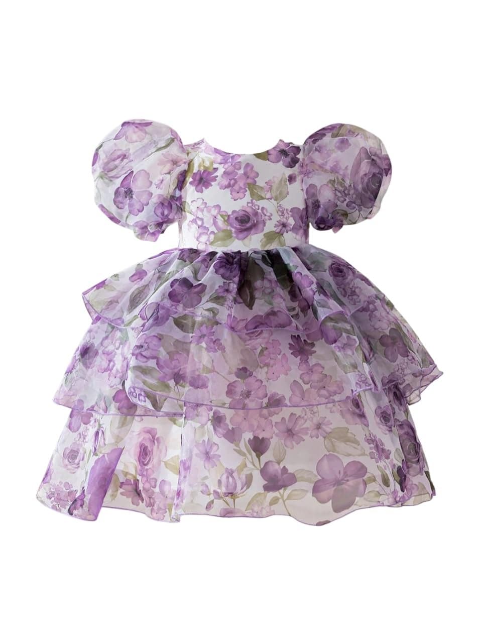 Tagas Girls' Princess Dress | Flower Print Kids Dress Dresses | Birthday Frock for Babygirls
