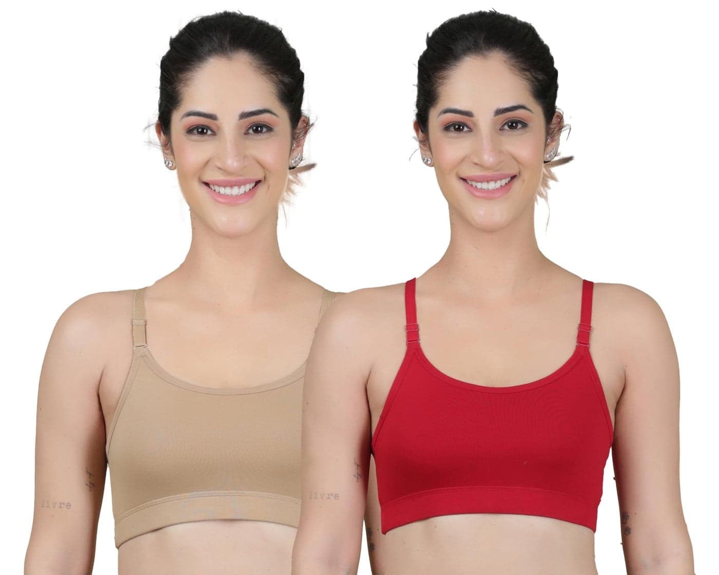 Celary Women's Super Cotton Blend Sports Bra||Non Padded|| Wirefree Everyday use||Low Impact-Full Coverage Bra|| 2 Piece Combo Sports Bra