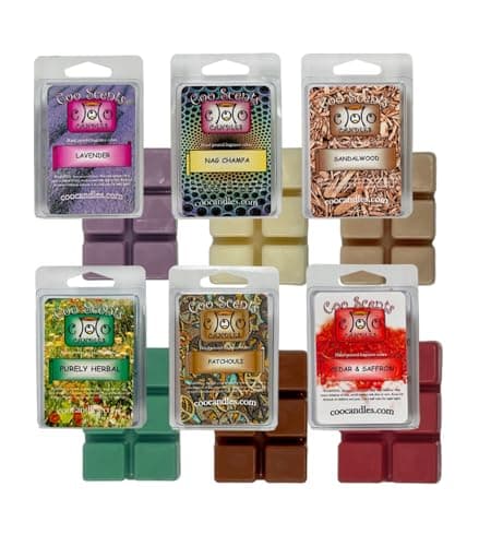 Variety Pack Soy Wickless Candle Scented Wax Melts Wax Cubes for Scented Wax Warmer Incense Herbal Pack Lavender Sandalwood Patchouli Nag Champa More Made in The USA