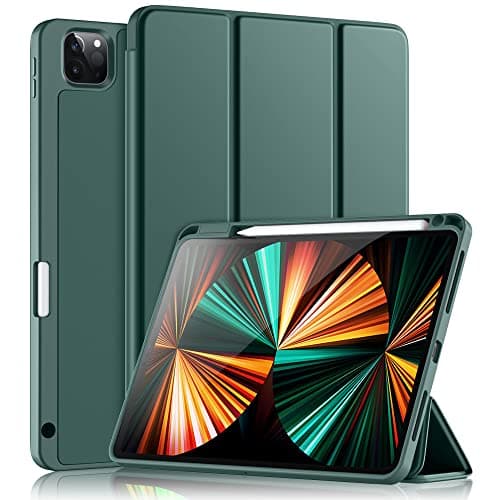 Wenlaty Compatible with iPad Pro 11 Inch Case 4th/3rd/2nd Generation with Pencil Holder, for iPad 11 Pro Case 2022/2021/2020, Trifold Slim Protective Cover with Soft TPU, Auto Wake/Sleep, Pine Green