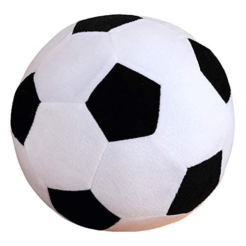 Plush Soccer Balls Fluffy Stuffed Toy Soccer Ball Plush Pillow Soft Durable Stuff Soccerball Gift for Kids Boy Baby Black White118inch30cm