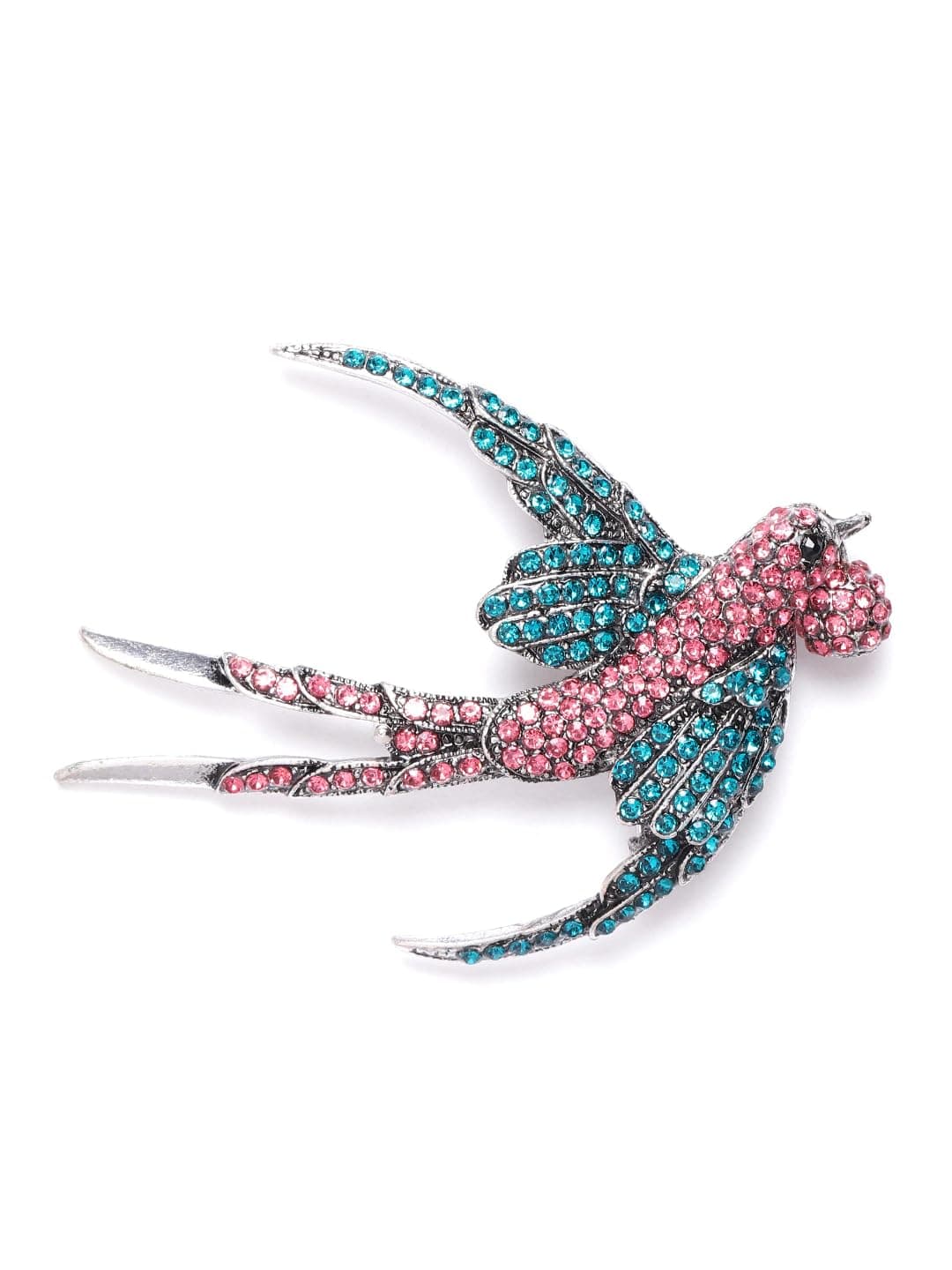 YouBella Jewellery Latest Stylish Crystal Unisex Brooch for Wedding/Party for Women/Girls/Men (Silver)