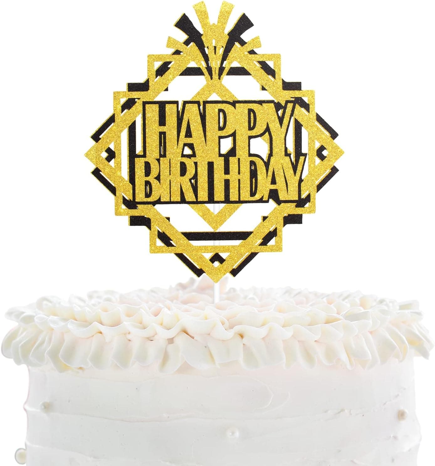 LHCING Roaring 20's Happy Birthday Cake Topper - Vintage Jazz Dance Party Decoration