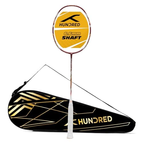 Hundred Flutter S CTRL Carbon Fibre Unstrung Badminton Racket with Full Racket Cover for Intermediate Players (80g, Maximum String Tension - 32lbs)