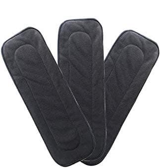 THE LITTLE LOOKERS Wet Free 5 Layers Bamboo Charcoal Inserts Diaper Liner, Reusable Washable Cotton Cloth Nappy Inserts for Baby (Pack of 3)
