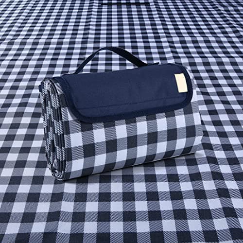 LRUUIDDE Extra Large Picnic Blanket Beach Blankets Outdoor Foldable Waterproof Sand Mat for Beach Camping Hiking Travel Family Concerts Grass Park Music Festival Lawn Mats Dark Blue 80x60inch