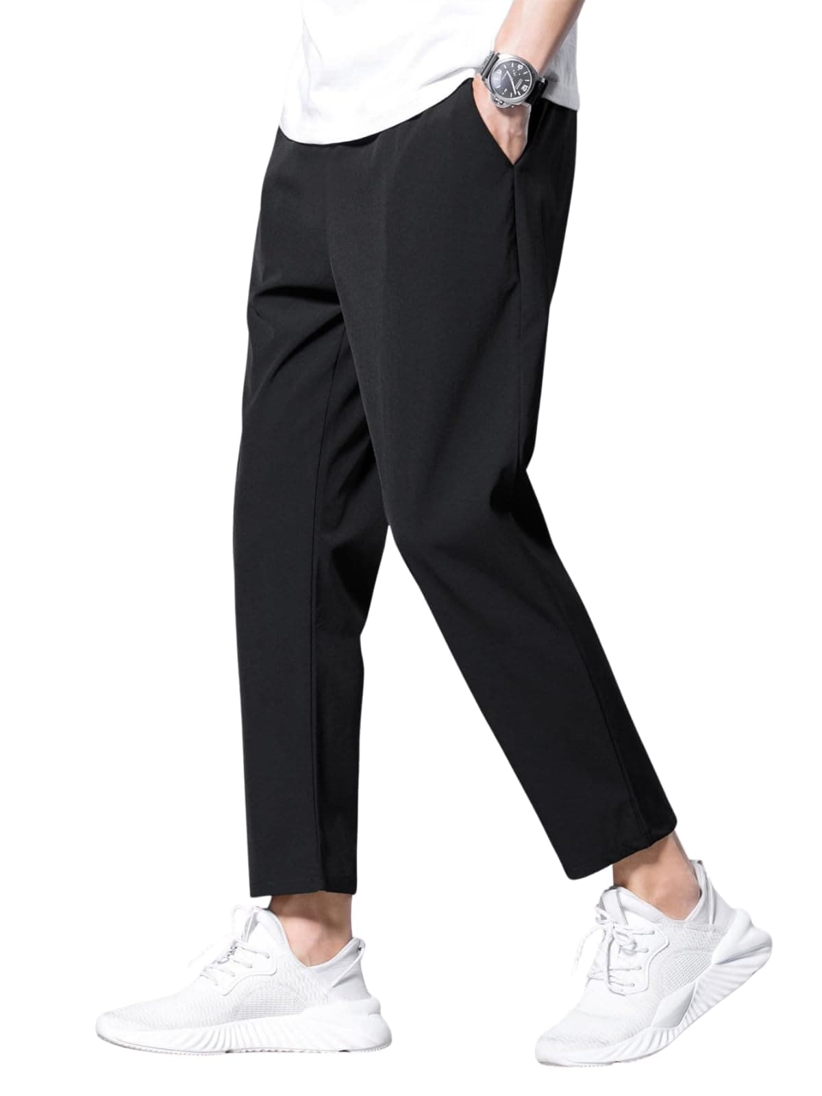 GRECIILOOKS Men's Loose Mid Rise Track Pant | Trouser Pant | Sports | Stylish Black