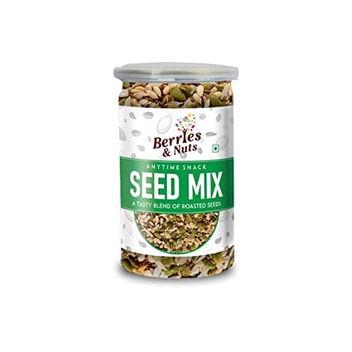 Berries And Nuts Healthy Roasted Seeds Blend | Pumpkin, Sunflower, Chia, Flax, Watermelon, Sesame Seeds | 200 Grams | 1 Bottle of 200 Grams