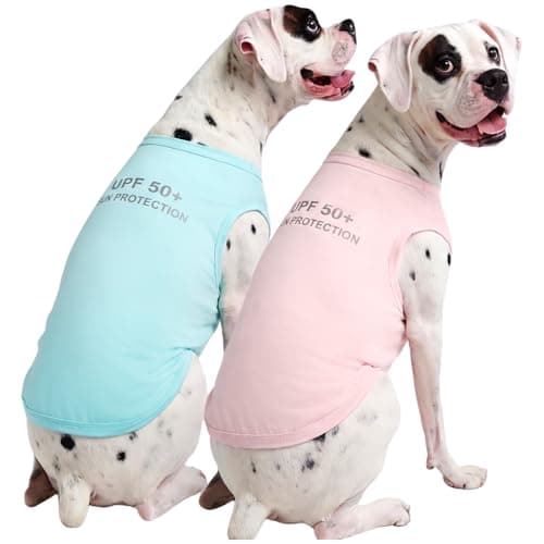 Kuoser 2 Pack Dog Shirts UPF 50 UV Sun Protection Lightweight Quick Dry Dog T Shirts for Small Medium Large Dogs Breathable Pet Vest Dogs Tshirt Pet Clothes for Indoor Outdoor Pink Mint XXL
