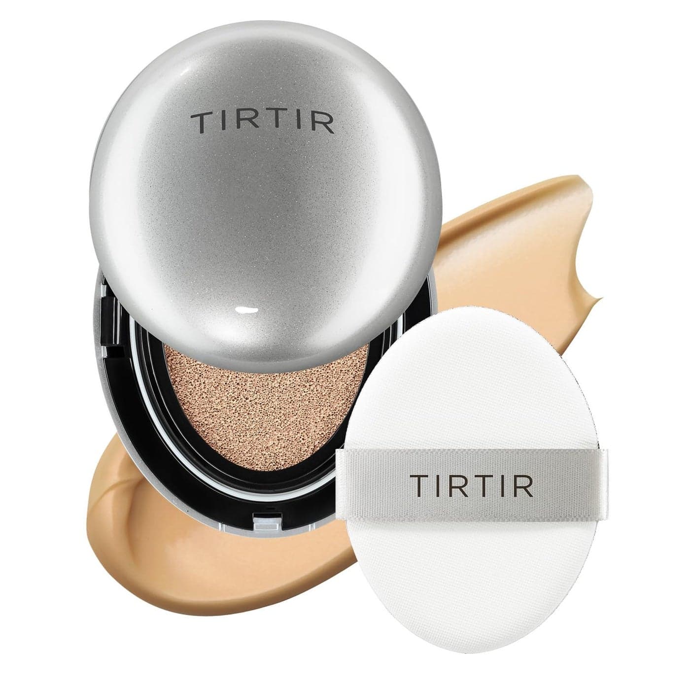 TIRTIR Mask Fit Aura Silver Cushion Foundation Semiglow Finish Natural Coverage Moisturizing Lightweight Korean cushion foundation 29N Natural Beige Full Size 063 Fl Oz