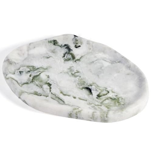 Koville Luxury Natural Green Marble Vanity Tray Cloud Shape Serving Stone Key Tray for Home Decor 10 x 7 Marble Storage Trays for Bathroom Stone Plate Holder for Perfume Candle and Jewelry