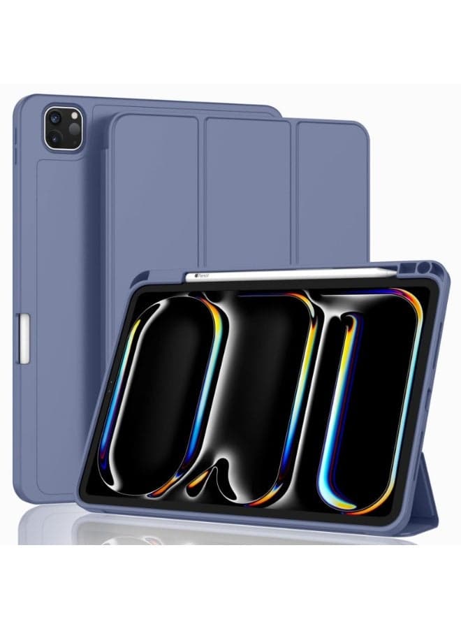New Compatible with iPad Air 13 Inch Case ( 2024/2025) with Pencil Holder, Smart Cover with Protective Trifold Stand Soft TPU Back, Auto Wake/Sleep